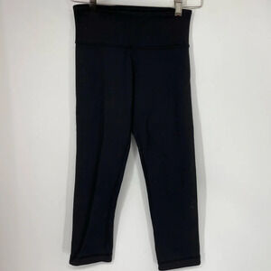 Lululemon black cropped leggings wide waistband 2